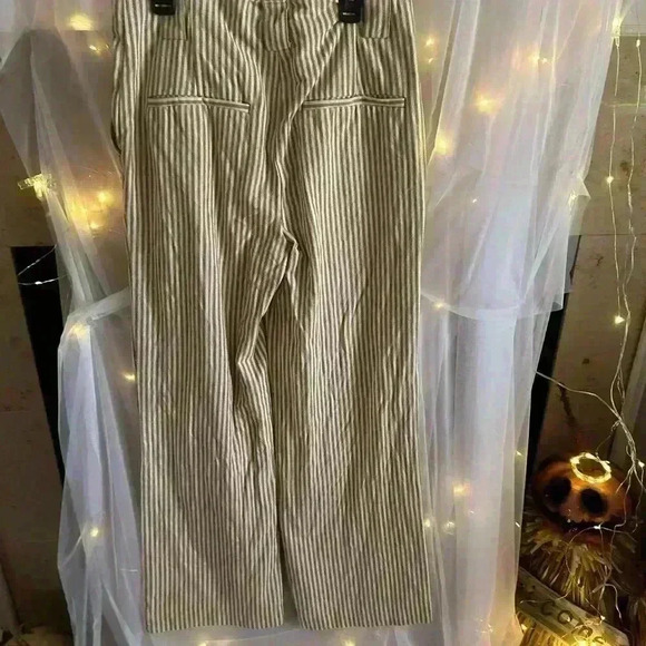 Spartina Cream & Tan Striped Pants. Size 4. Hemp, Organic Cotton. - Picture 5 of 8